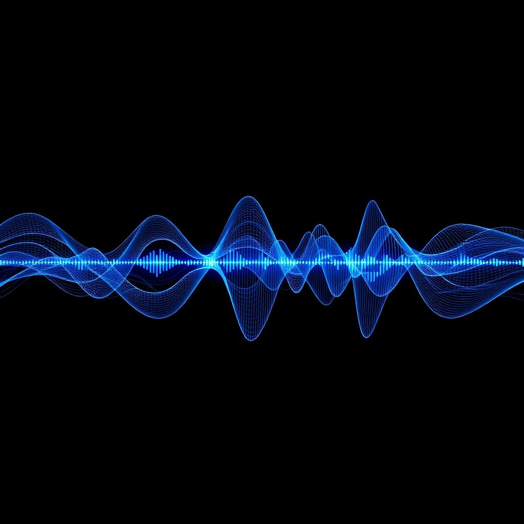 Blue voice waveform representing voice-over-IMS on 5G